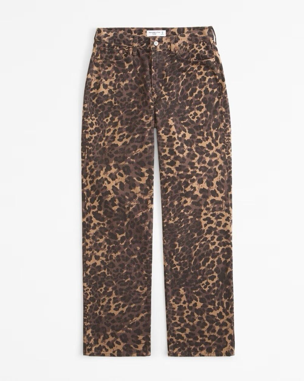 Abercrombie & Fitch Jeans Size 27 4 Brown Leopard Animal Print Mid Rise Pants